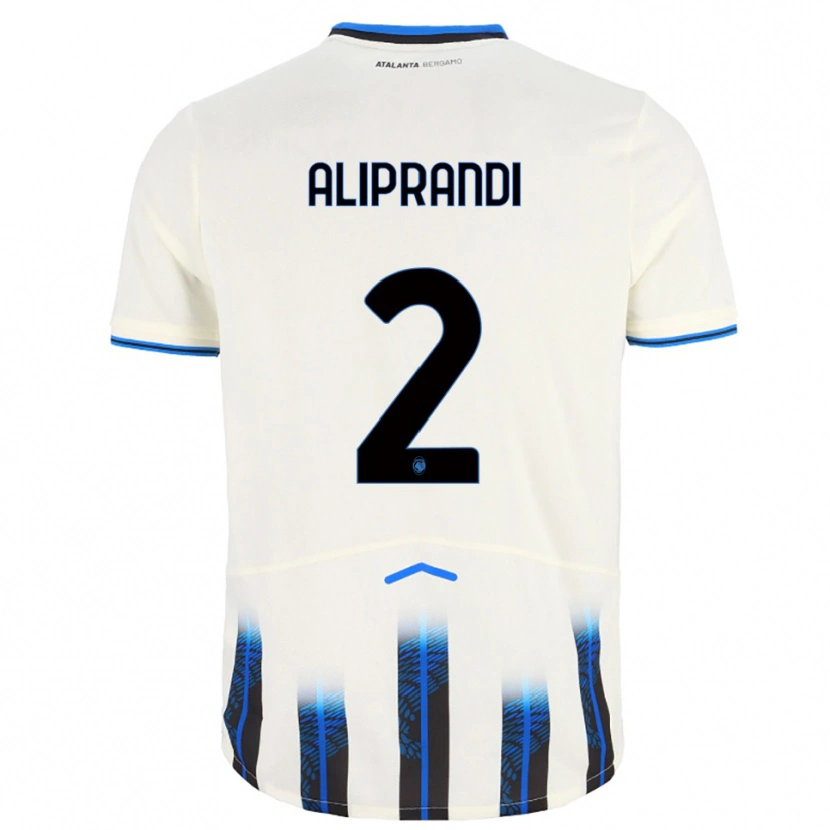 Danxen Niño Camiseta Mattia Aliprandi #2 Blanco Azul 2ª Equipación 2025/26 La Camisa México
