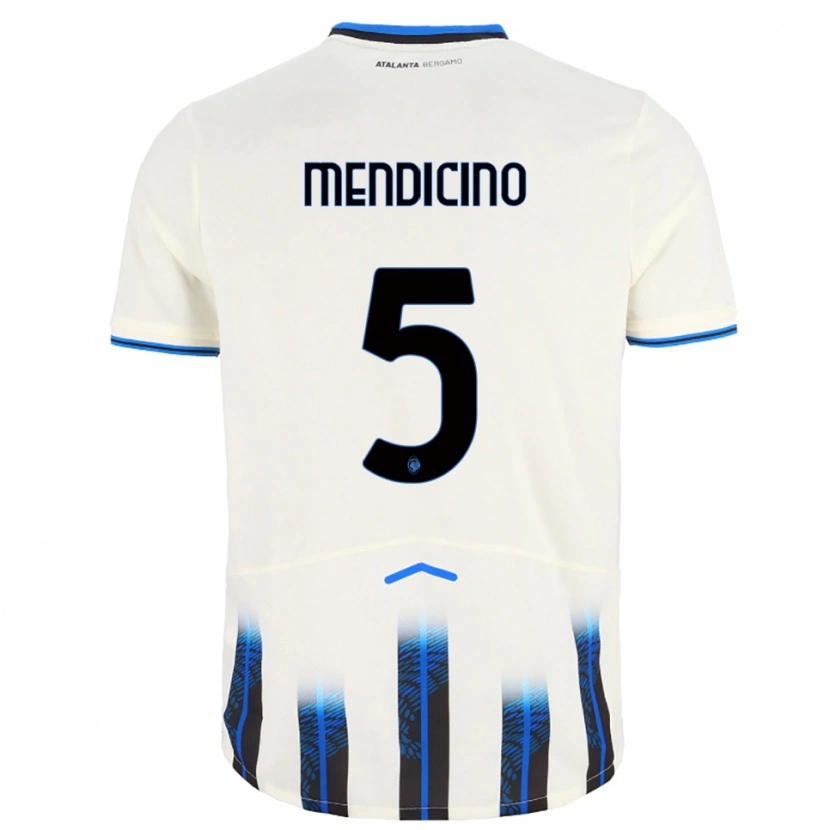Danxen Niño Camiseta Leonardo Mendicino #5 Blanco Azul 2ª Equipación 2025/26 La Camisa México