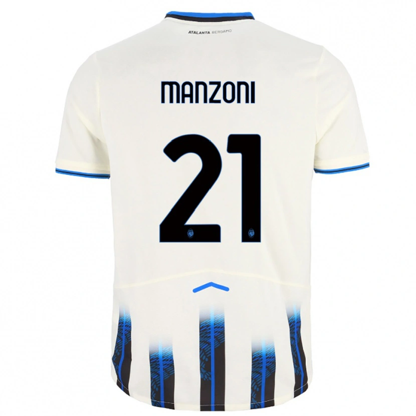 Danxen Niño Camiseta Alberto Manzoni #21 Blanco Azul 2ª Equipación 2025/26 La Camisa México