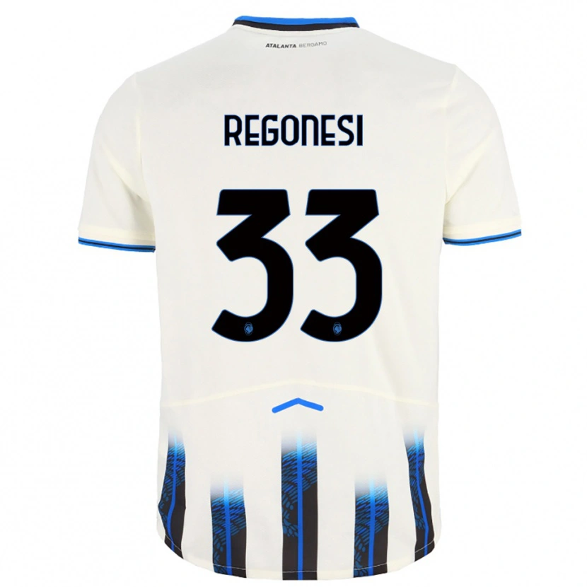 Danxen Niño Camiseta Iacopo Regonesi #33 Blanco Azul 2ª Equipación 2025/26 La Camisa México
