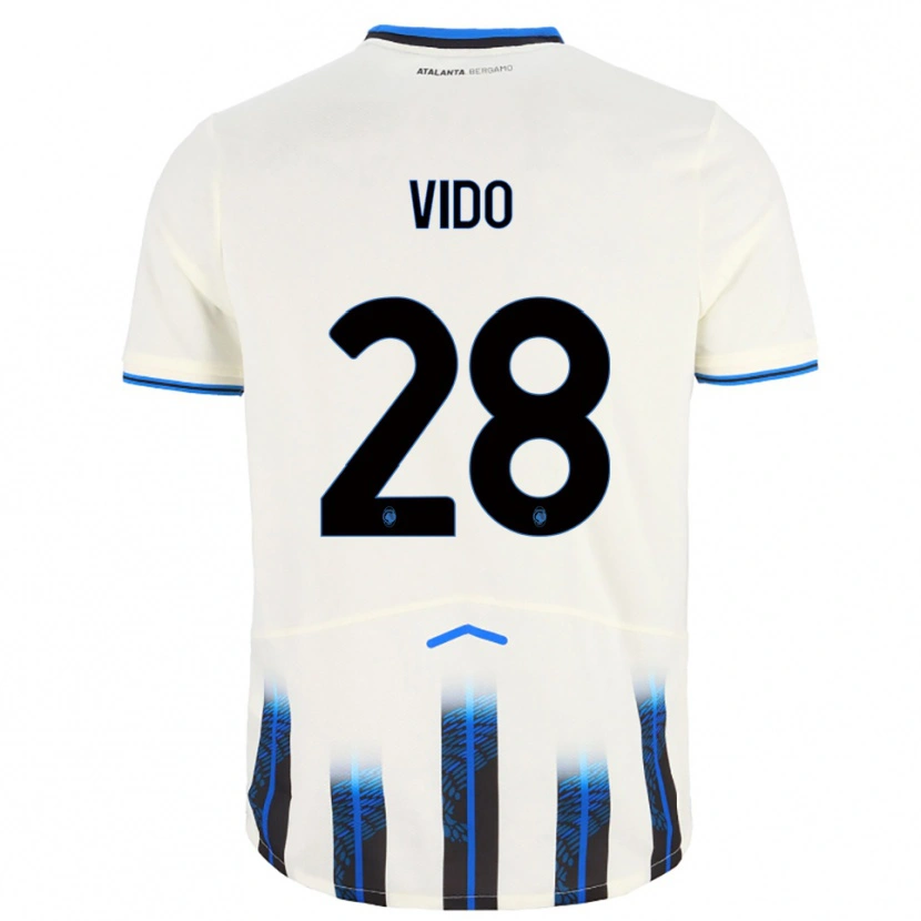 Danxen Niño Camiseta Luca Vido #28 Blanco Azul 2ª Equipación 2025/26 La Camisa México