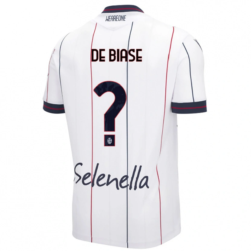 Danxen Niño Camiseta Benedetta De Biase #0 Blanco Azul Real 2ª Equipación 2025/26 La Camisa México