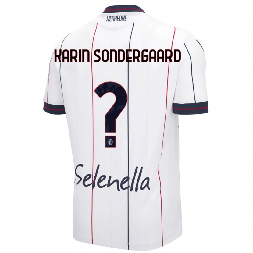 Danxen Niño Camiseta Alice Karin Sondergaard #0 Blanco Azul Real 2ª Equipación 2025/26 La Camisa México
