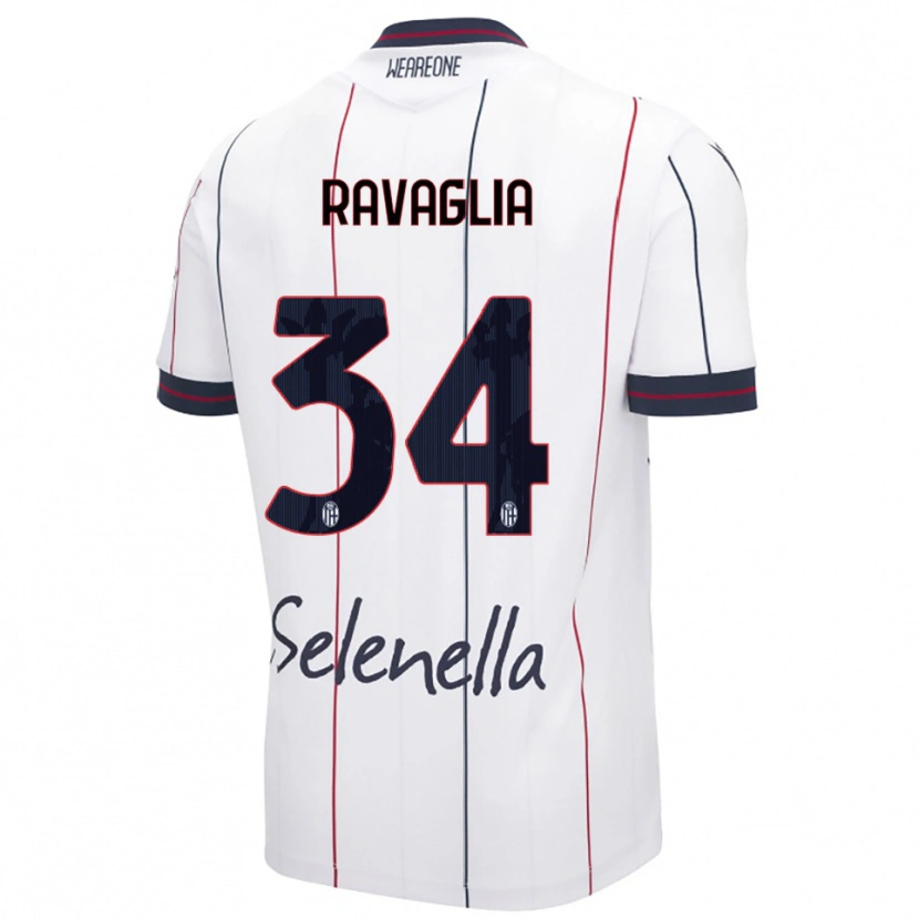 Danxen Niño Camiseta Federico Ravaglia #34 Blanco Azul Real 2ª Equipación 2025/26 La Camisa México
