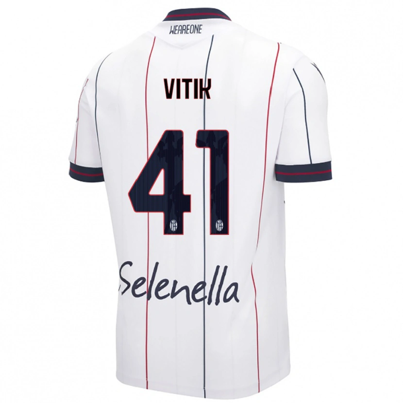 Danxen Niño Camiseta Martin Vitík #41 Blanco Azul Real 2ª Equipación 2025/26 La Camisa México