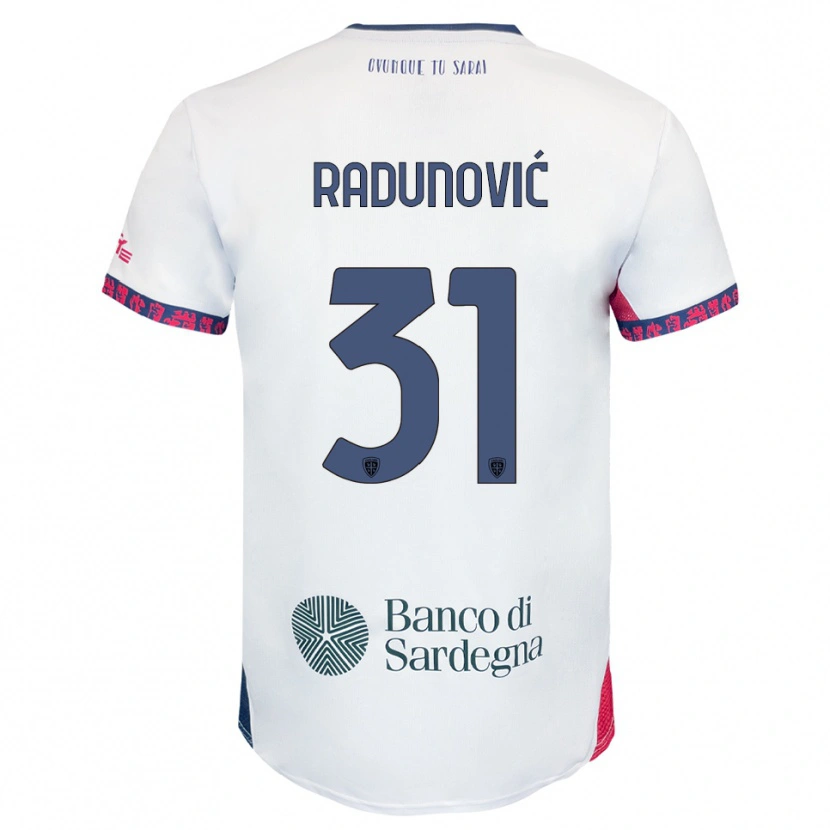 Danxen Niño Camiseta Boris Radunović #31 Blanco Marino Rojo 2ª Equipación 2025/26 La Camisa México