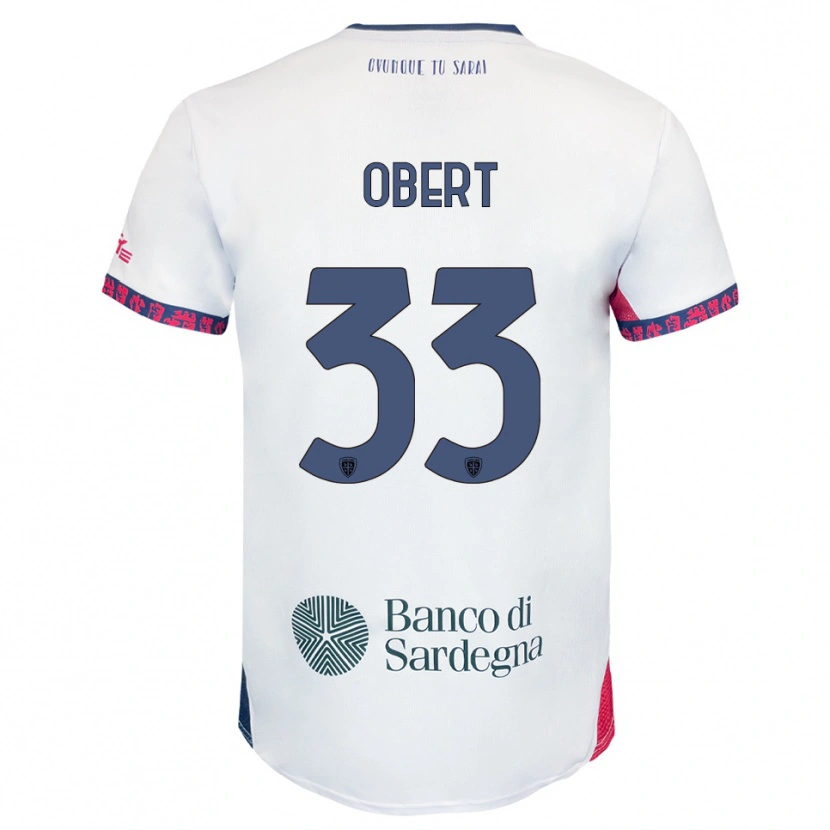 Danxen Niño Camiseta Adam Obert #33 Blanco Marino Rojo 2ª Equipación 2025/26 La Camisa México