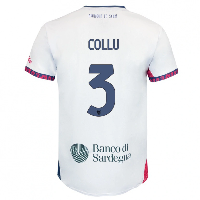 Danxen Niño Camiseta Davide Collu #3 Blanco Marino Rojo 2ª Equipación 2025/26 La Camisa México