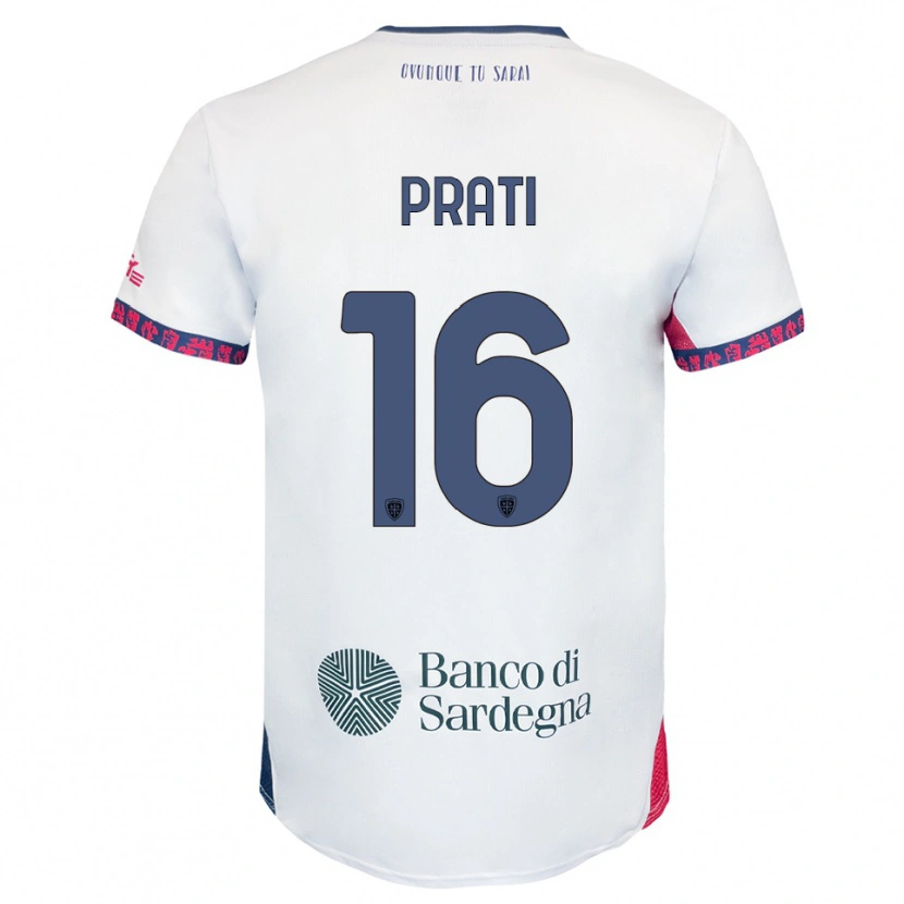 Danxen Niño Camiseta Matteo Prati #16 Blanco Marino Rojo 2ª Equipación 2025/26 La Camisa México