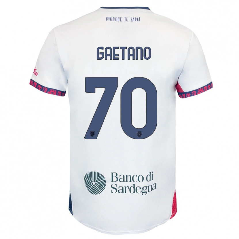 Danxen Niño Camiseta Gianluca Gaetano #70 Blanco Marino Rojo 2ª Equipación 2025/26 La Camisa México