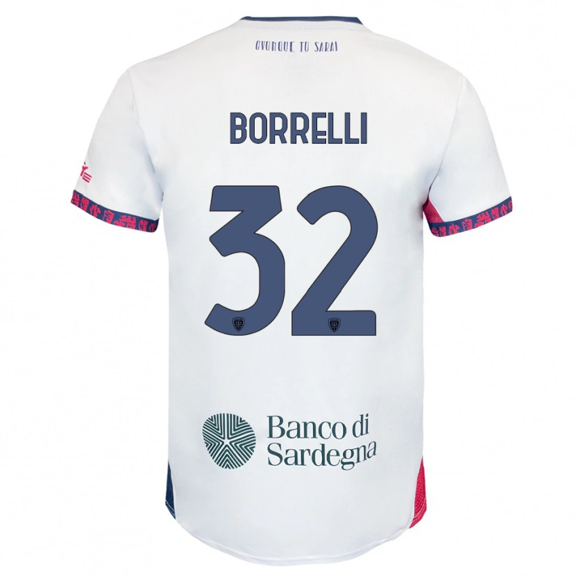Danxen Niño Camiseta Gennaro Borrelli #32 Blanco Marino Rojo 2ª Equipación 2025/26 La Camisa México