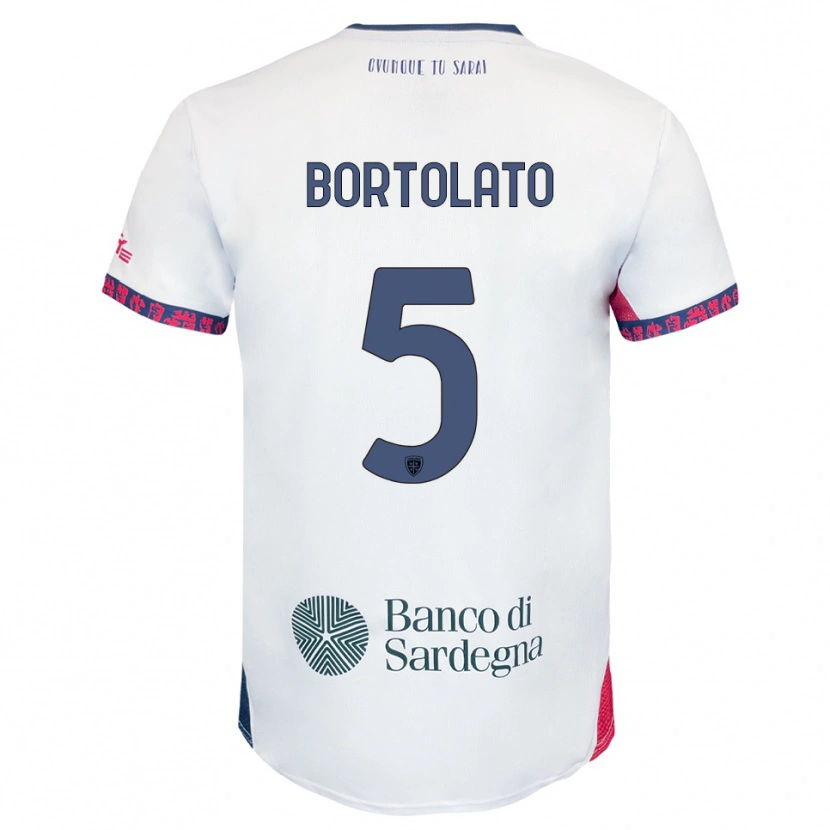 Danxen Niño Camiseta Filippo Bortolato #5 Blanco Marino Rojo 2ª Equipación 2025/26 La Camisa México