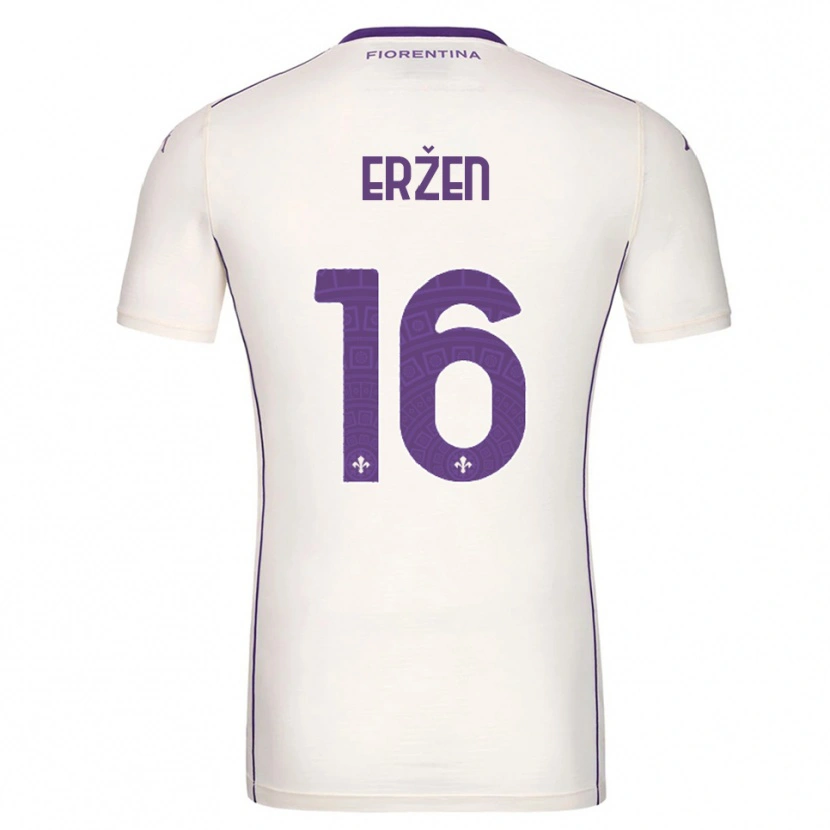 Danxen Niño Camiseta Kaja Eržen #16 Blanco Púrpura Rojo 2ª Equipación 2025/26 La Camisa México