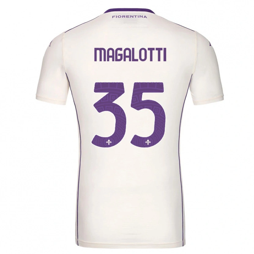 Danxen Niño Camiseta Mattia Magalotti #35 Blanco Púrpura Rojo 2ª Equipación 2025/26 La Camisa México