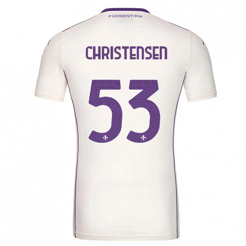 Danxen Niño Camiseta Oliver Christensen #53 Blanco Púrpura Rojo 2ª Equipación 2025/26 La Camisa México