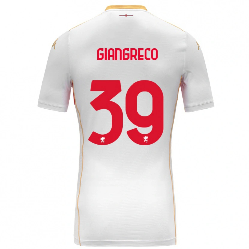Danxen Niño Camiseta Nicolò Giangreco #39 Blanco Rojo 2ª Equipación 2025/26 La Camisa México