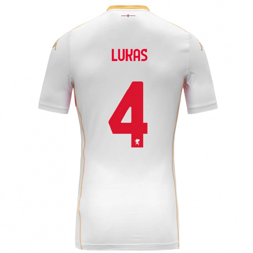 Danxen Niño Camiseta Deividas Lukas #4 Blanco Rojo 2ª Equipación 2025/26 La Camisa México