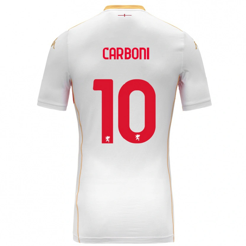 Danxen Niño Camiseta Valentín Carboni #10 Blanco Rojo 2ª Equipación 2025/26 La Camisa México