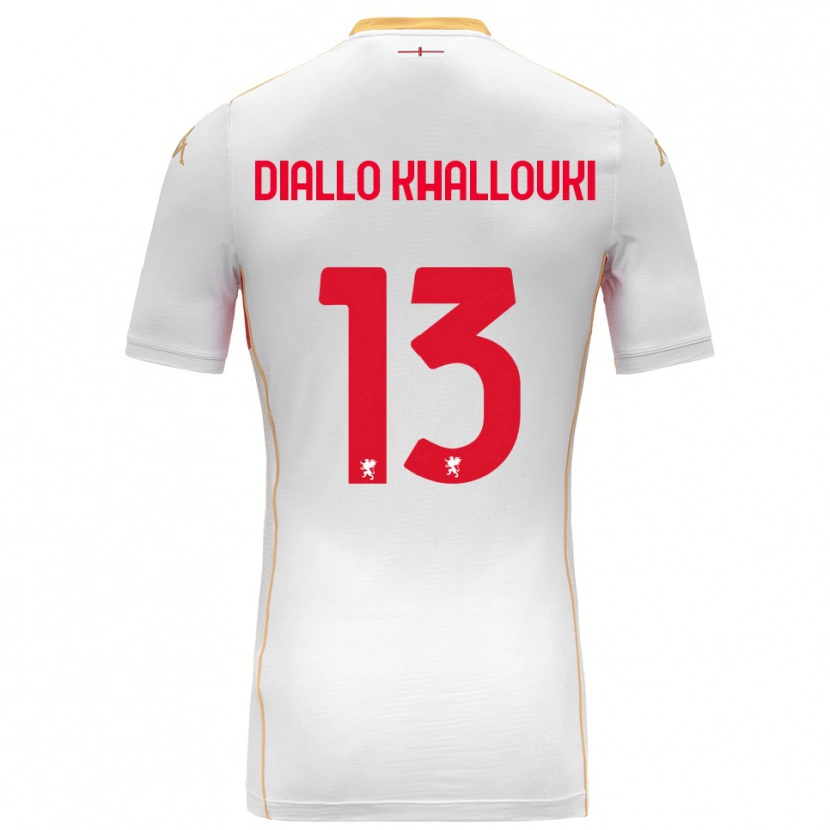 Danxen Niño Camiseta Siaka Diallo Khallouki #13 Blanco Rojo 2ª Equipación 2025/26 La Camisa México
