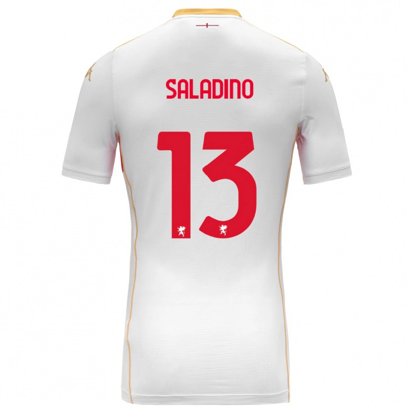 Danxen Niño Camiseta Luca Saladino #13 Blanco Rojo 2ª Equipación 2025/26 La Camisa México