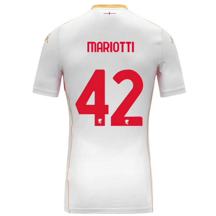 Danxen Niño Camiseta Andrea Mariotti #42 Blanco Rojo 2ª Equipación 2025/26 La Camisa México