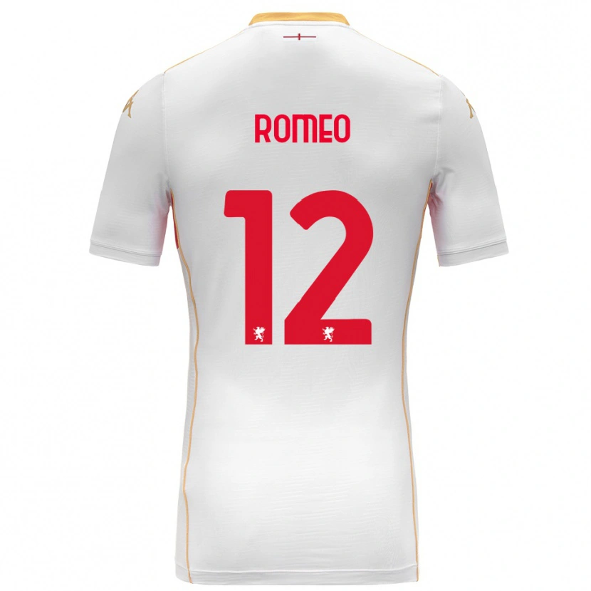 Danxen Niño Camiseta Emanuele Romeo #12 Blanco Rojo 2ª Equipación 2025/26 La Camisa México