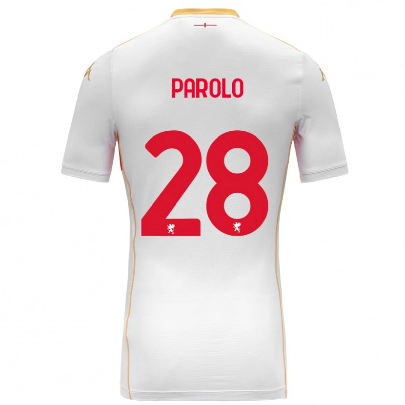 Danxen Niño Camiseta Lucrezia Parolo #28 Blanco Rojo 2ª Equipación 2025/26 La Camisa México