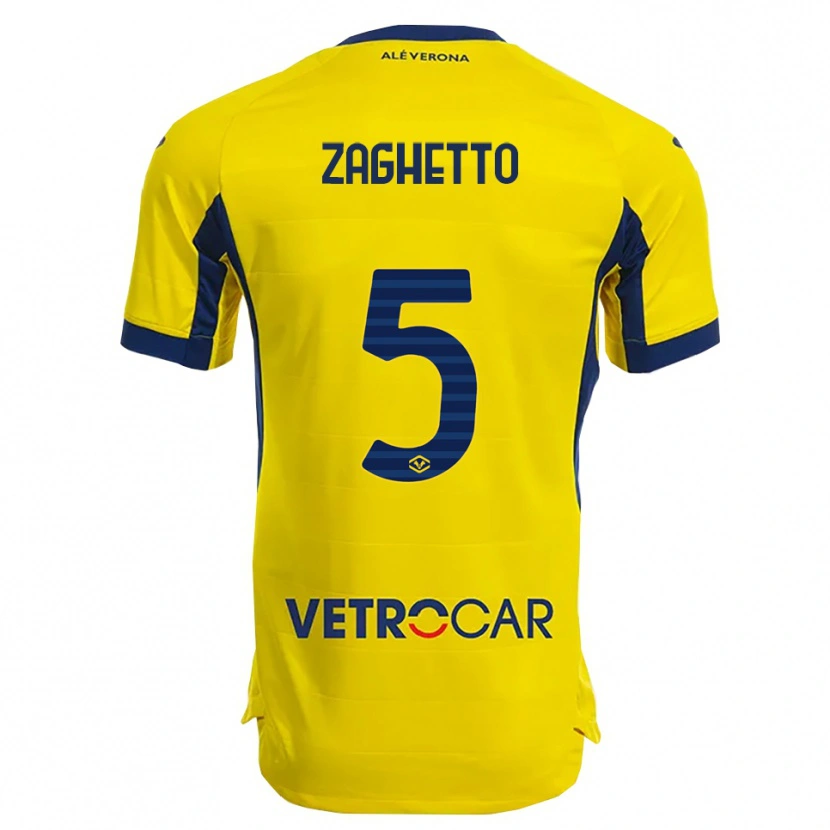 Danxen Niño Camiseta Habib Zaghetto #5 Amarillo Marino 2ª Equipación 2025/26 La Camisa México