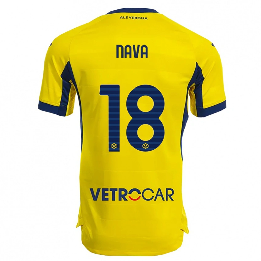Danxen Niño Camiseta Maddalena Nava #18 Amarillo Marino 2ª Equipación 2025/26 La Camisa México