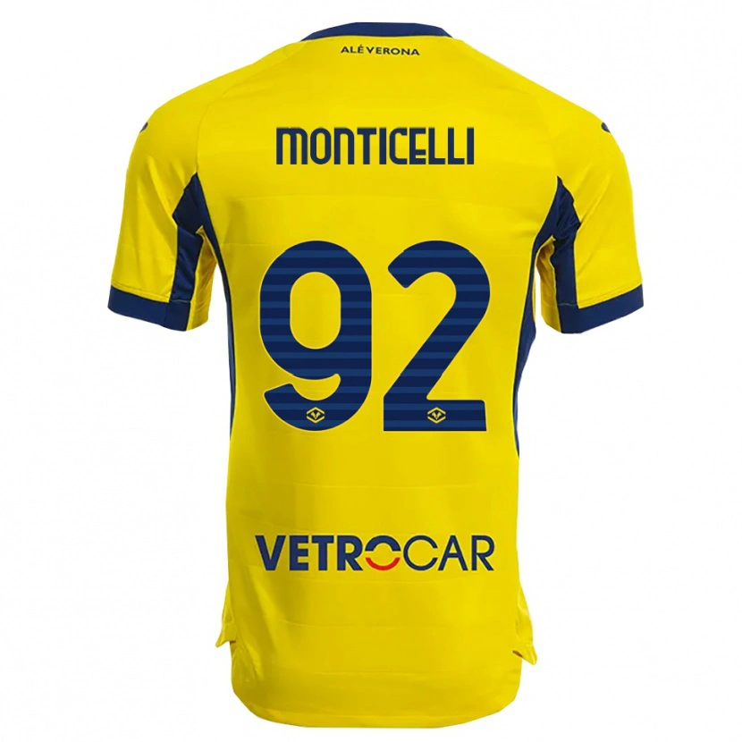 Danxen Niño Camiseta Luca Monticelli #92 Amarillo Marino 2ª Equipación 2025/26 La Camisa México