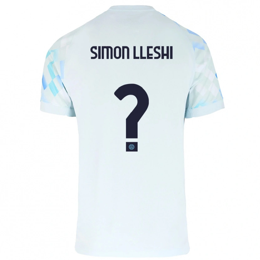 Danxen Niño Camiseta Simon Lleshi #0 Blanco Azul 2ª Equipación 2025/26 La Camisa México