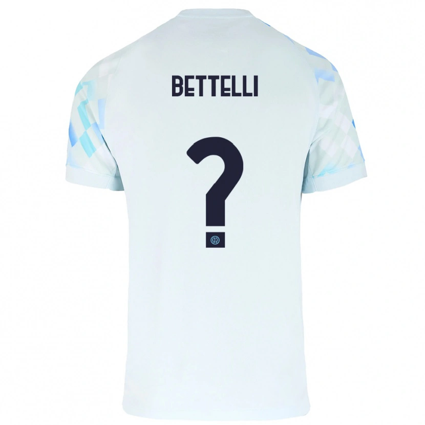 Danxen Niño Camiseta Luca Bettelli #0 Blanco Azul 2ª Equipación 2025/26 La Camisa México