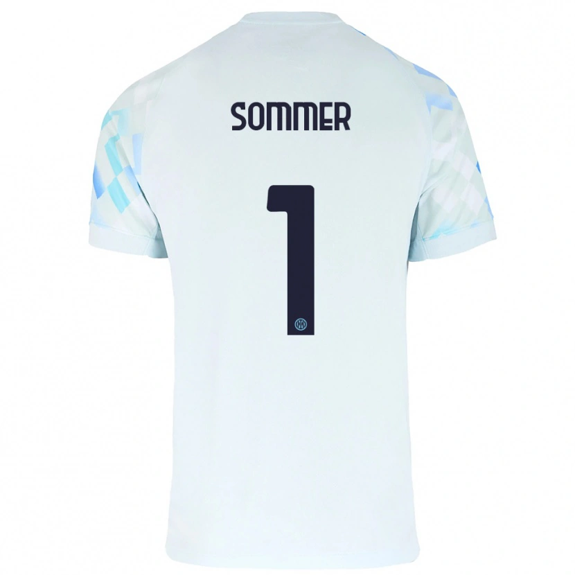 Danxen Niño Camiseta Yann Sommer #1 Blanco Azul 2ª Equipación 2025/26 La Camisa México