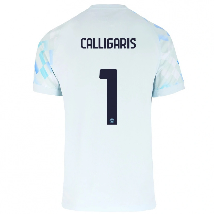 Danxen Niño Camiseta Alessandro Calligaris #1 Blanco Azul 2ª Equipación 2025/26 La Camisa México