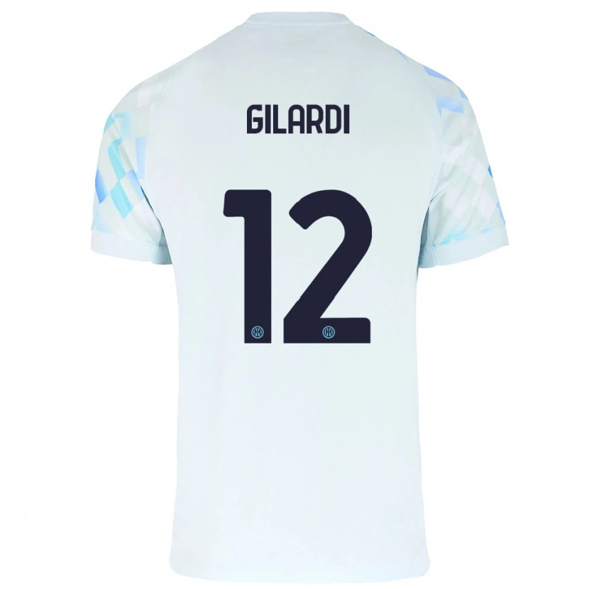 Danxen Niño Camiseta Astrid Gilardi #12 Blanco Azul 2ª Equipación 2025/26 La Camisa México