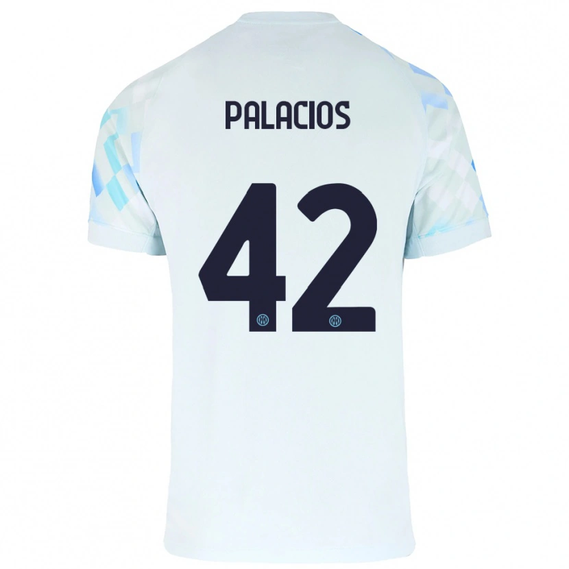 Danxen Niño Camiseta Tomás Palacios #42 Blanco Azul 2ª Equipación 2025/26 La Camisa México
