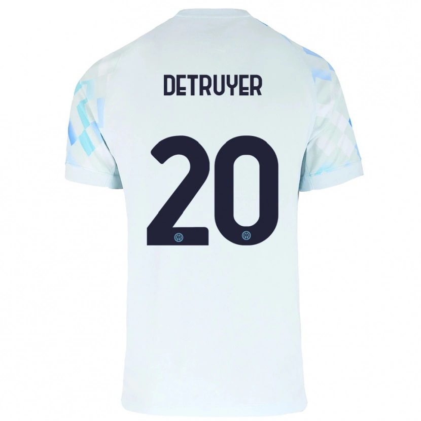 Danxen Niño Camiseta Marie Detruyer #20 Blanco Azul 2ª Equipación 2025/26 La Camisa México