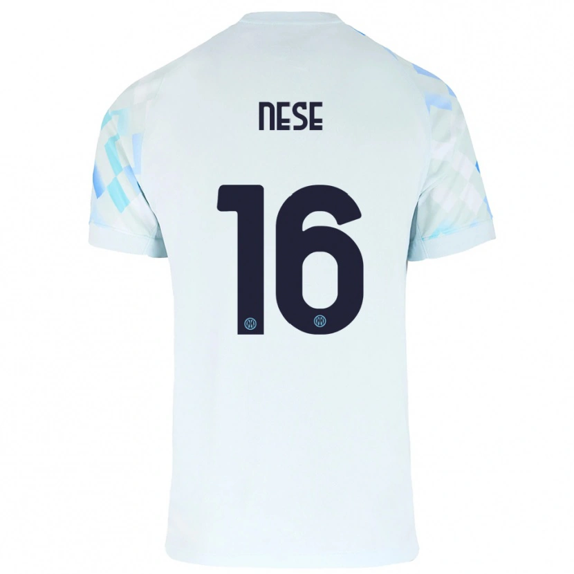 Danxen Niño Camiseta Alessio Nese #16 Blanco Azul 2ª Equipación 2025/26 La Camisa México