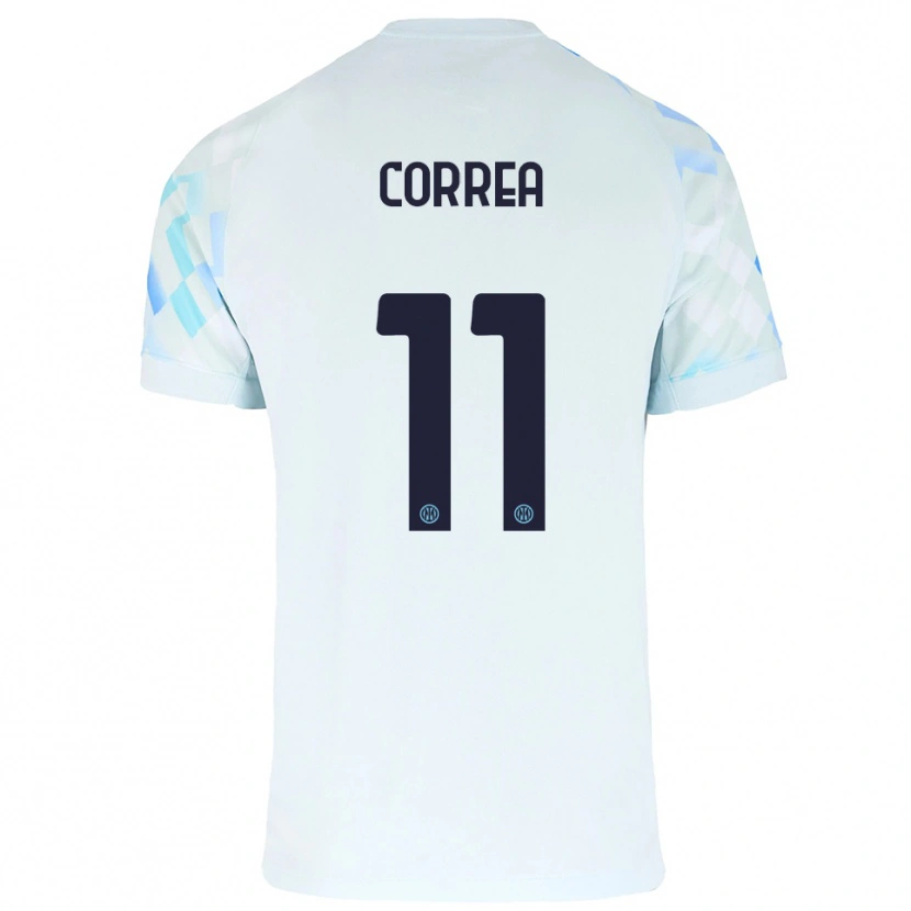 Danxen Niño Camiseta Joaquin Correa #11 Blanco Azul 2ª Equipación 2025/26 La Camisa México