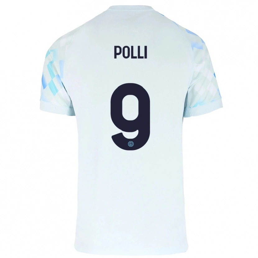 Danxen Niño Camiseta Elisa Polli #9 Blanco Azul 2ª Equipación 2025/26 La Camisa México