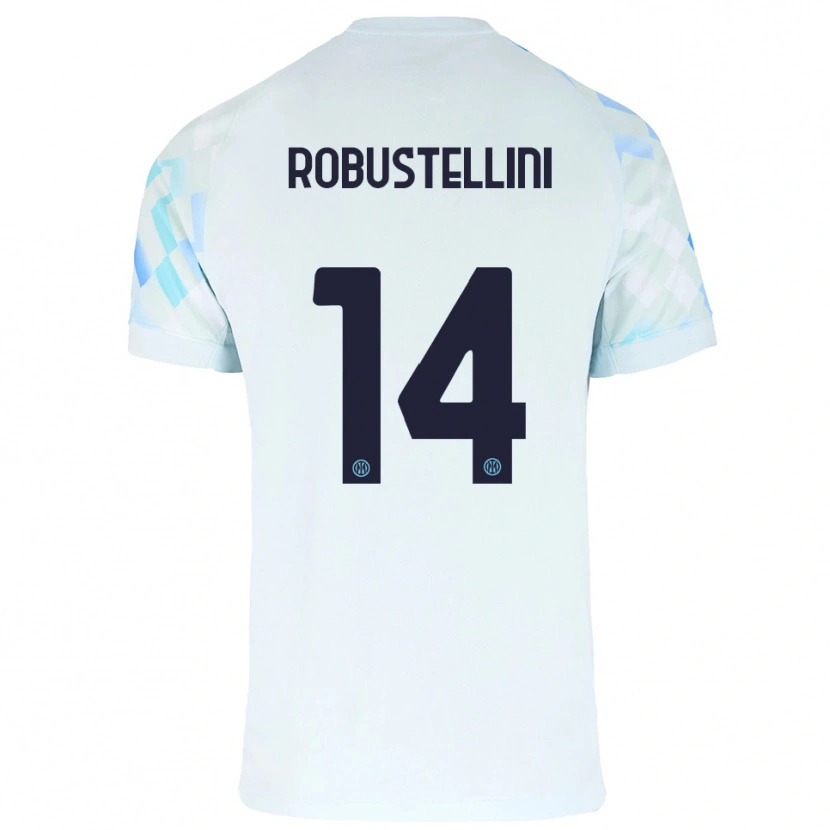 Danxen Niño Camiseta Chiara Robustellini #14 Blanco Azul 2ª Equipación 2025/26 La Camisa México