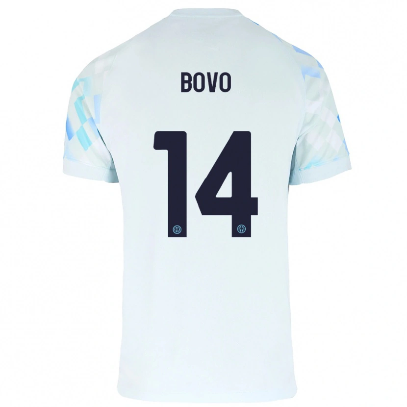 Danxen Niño Camiseta Leonardo Bovo #14 Blanco Azul 2ª Equipación 2025/26 La Camisa México