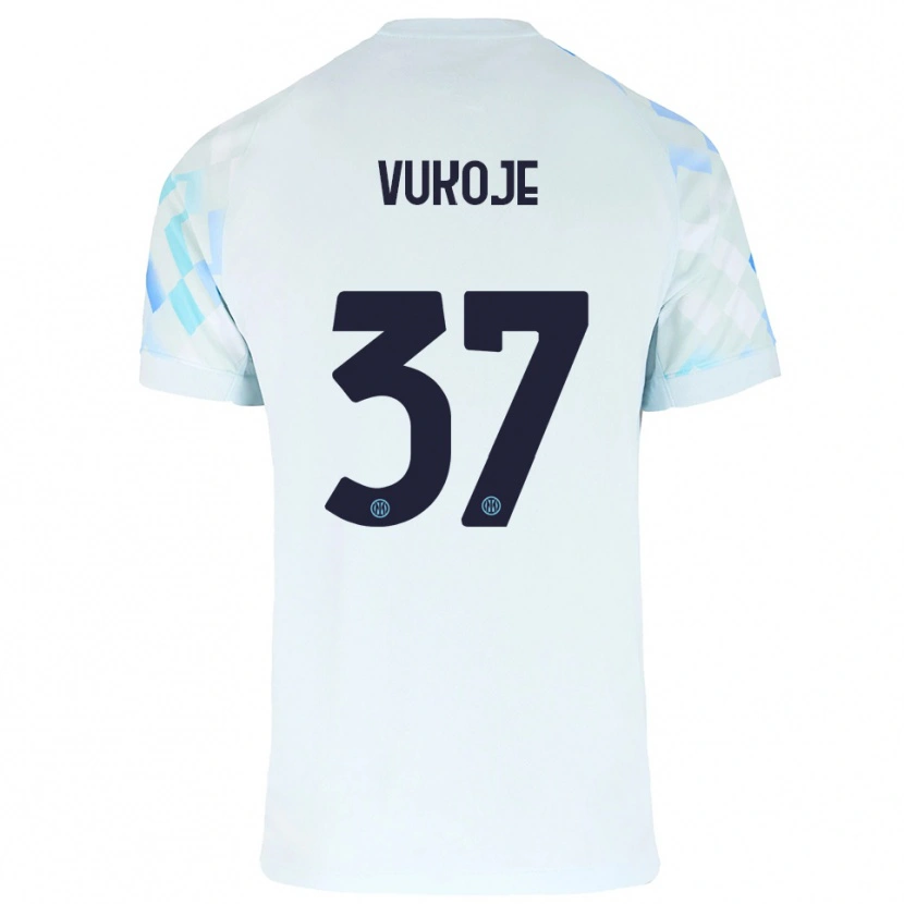 Danxen Niño Camiseta Andrija Vukoje #37 Blanco Azul 2ª Equipación 2025/26 La Camisa México