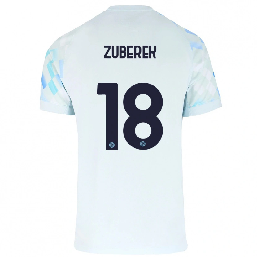 Danxen Niño Camiseta Jan Zuberek #18 Blanco Azul 2ª Equipación 2025/26 La Camisa México