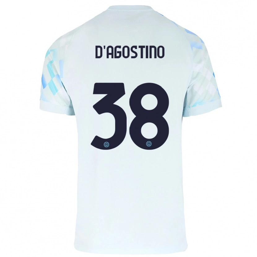 Danxen Niño Camiseta Giovanni D'agostino #38 Blanco Azul 2ª Equipación 2025/26 La Camisa México