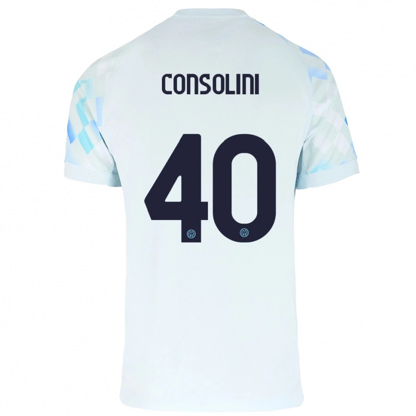 Danxen Niño Camiseta Lidia Consolini #40 Blanco Azul 2ª Equipación 2025/26 La Camisa México