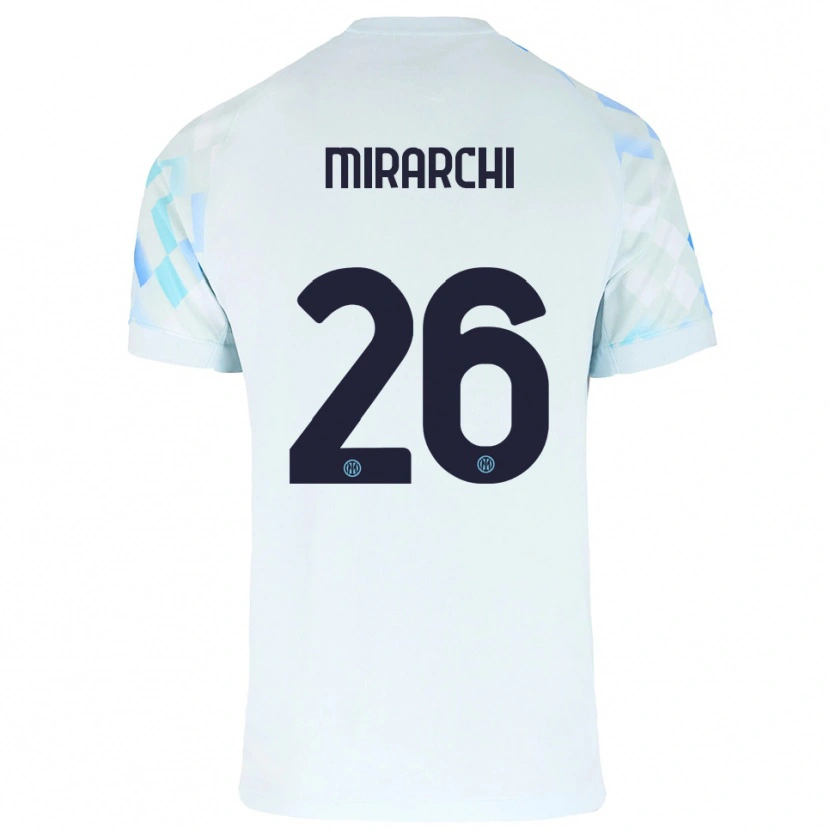 Danxen Niño Camiseta Mattia Mirarchi #26 Blanco Azul 2ª Equipación 2025/26 La Camisa México
