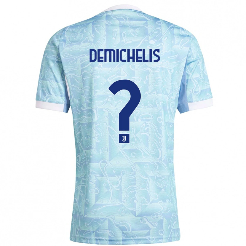 Danxen Niño Camiseta Emanuele Demichelis #0 Azul Cielo Amarillo 2ª Equipación 2025/26 La Camisa México