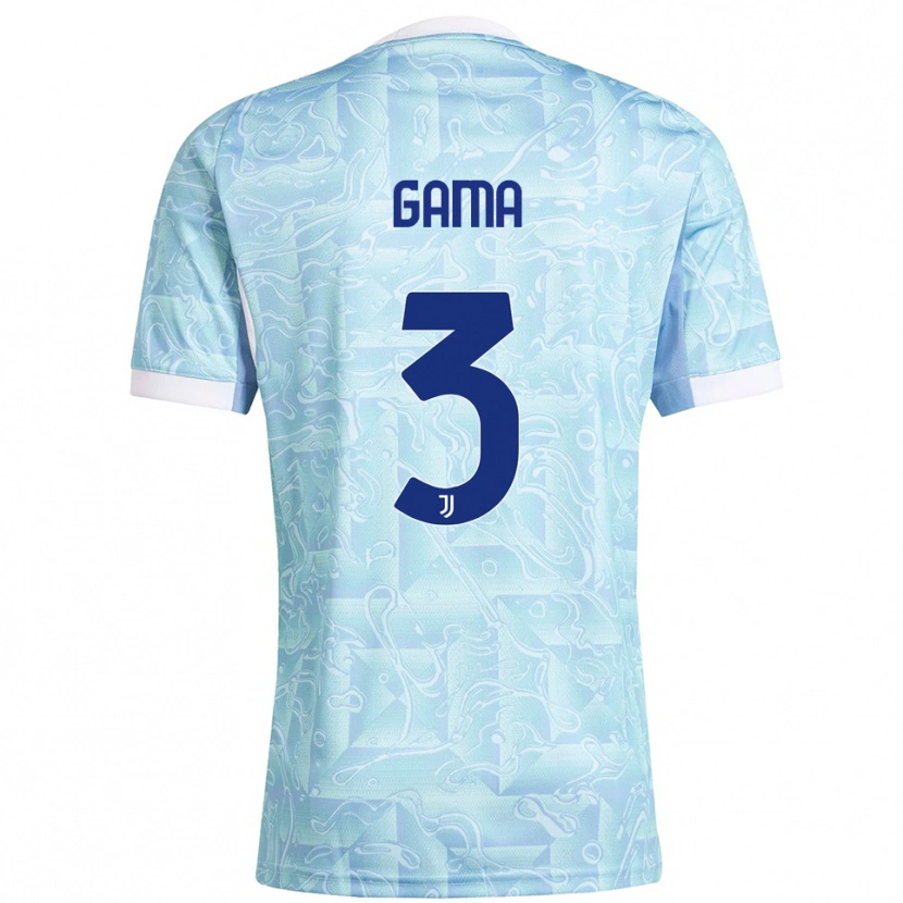 Danxen Niño Camiseta Sara Gama #3 Azul Cielo Amarillo 2ª Equipación 2025/26 La Camisa México