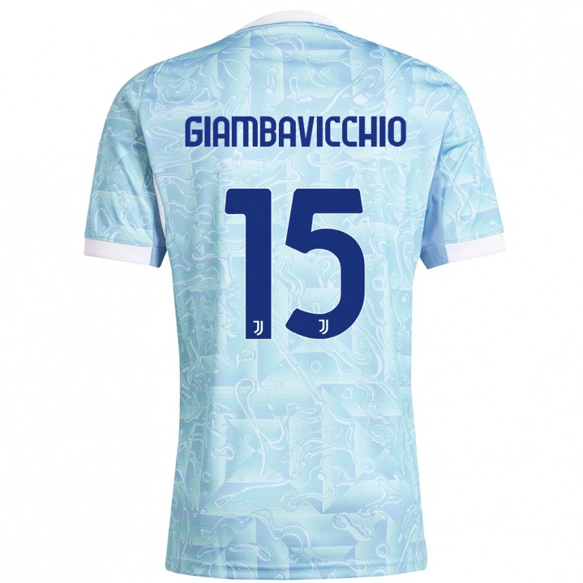 Danxen Niño Camiseta Franco Giambavicchio #15 Azul Cielo Amarillo 2ª Equipación 2025/26 La Camisa México